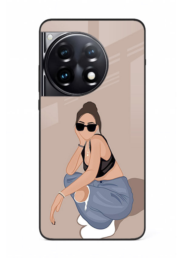 Sunglasses Street Girl street-style portrait OnePlus 12R glass back cover
