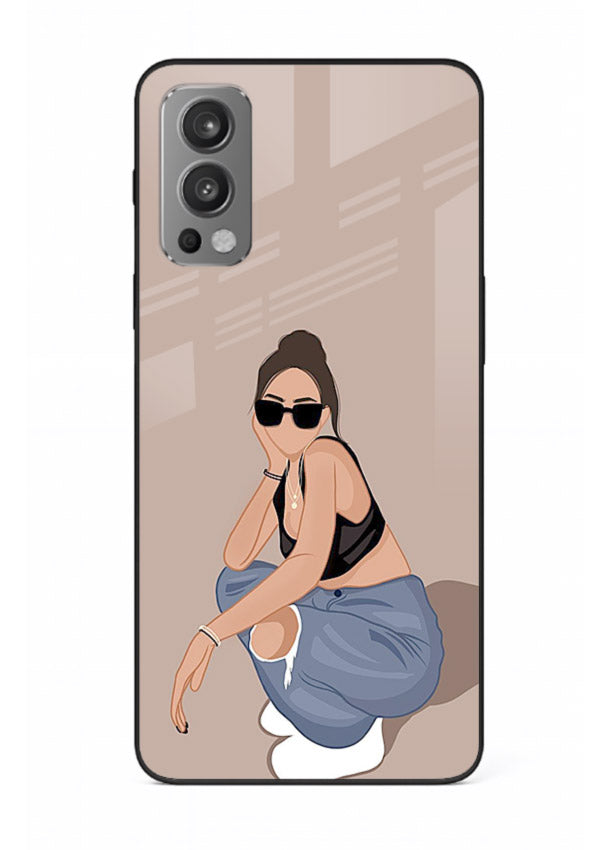 Sunglasses Street Girl street-style portrait OnePlus Nord 2 glass back cover