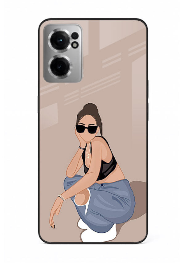 Sunglasses Street Girl street-style portrait OnePlus Nord CE2 5G glass back cover