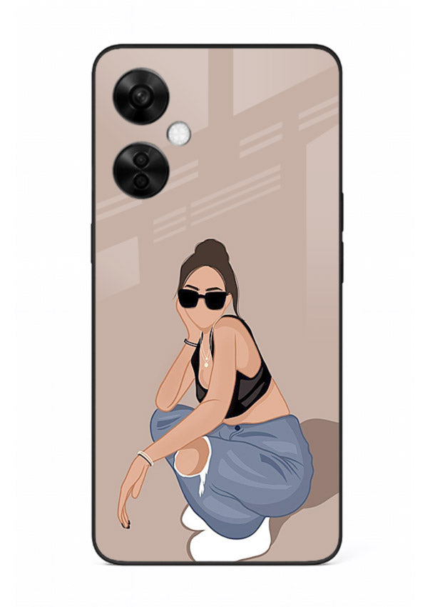 Sunglasses Street Girl street-style portrait OnePlus Nord CE3 Lite glass back cover