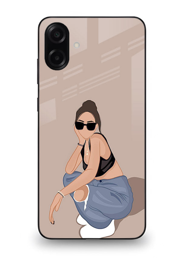 Sunglasses Street Girl street-style portrait Samsung A07 4G glass back cover