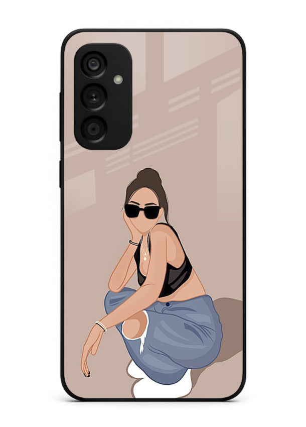 Sunglasses Street Girl street-style portrait Samsung A15 5G glass back cover