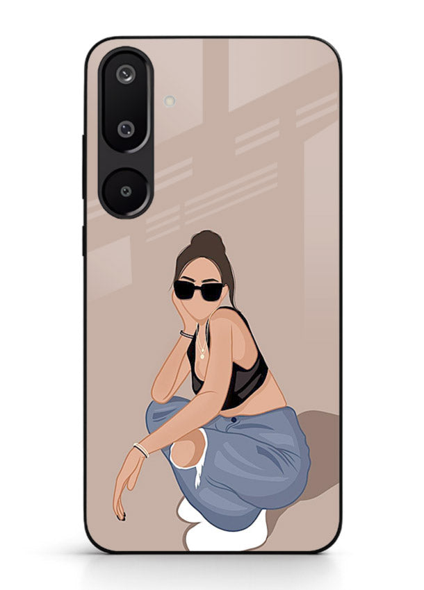 Sunglasses Street Girl street-style portrait Samsung M16 5G glass back cover