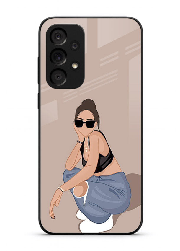 Sunglasses Street Girl street-style portrait Samsung A23 5G glass back cover