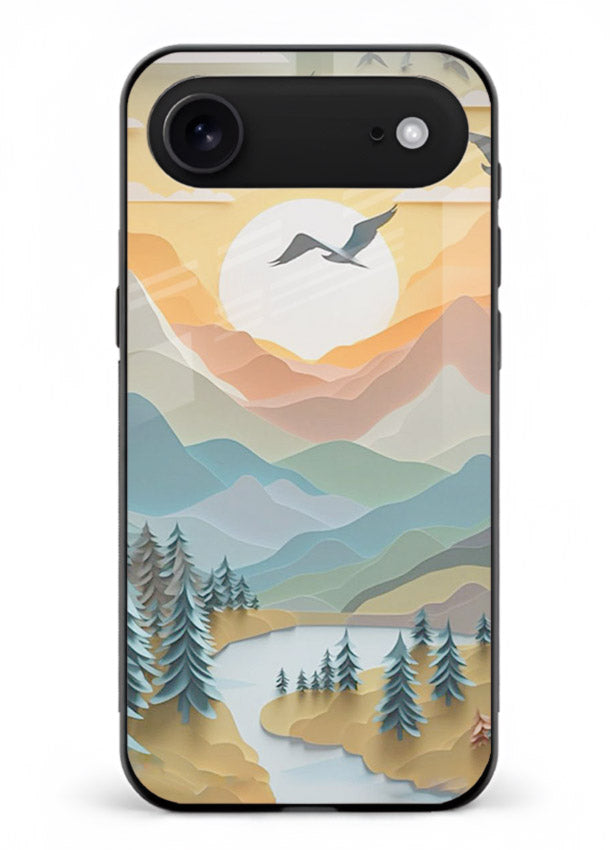 Sunrise Mountain Flight sunrise mountain artwork iphone 18 air glass back cover