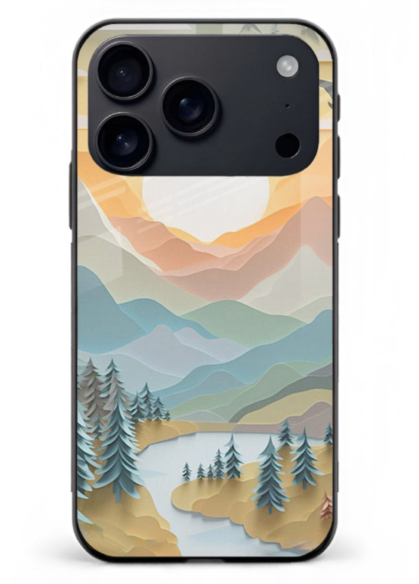 Sunrise Mountain Flight sunrise mountain artwork iphone 18 pro max glass back cover