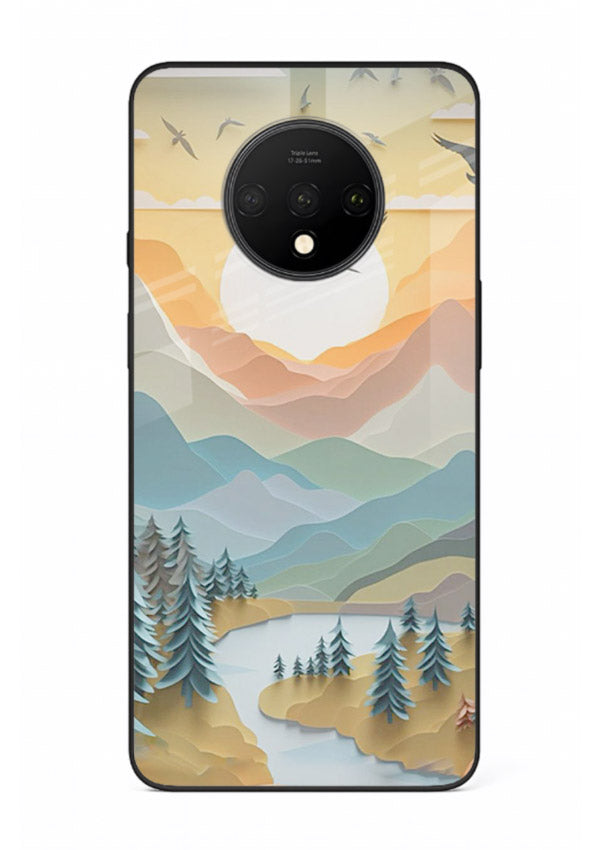 Sunrise Mountain Flight sunrise mountain artwork OnePlus 7T glass back cover