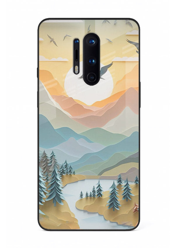 Sunrise Mountain Flight sunrise mountain artwork OnePlus 8 Pro glass back cover
