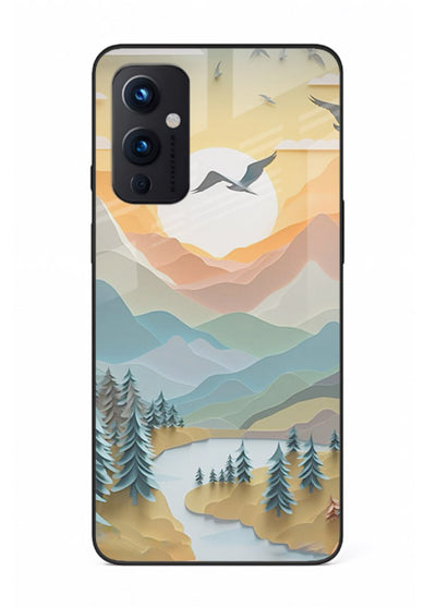 Sunrise Mountain Flight sunrise mountain artwork OnePlus 9 Pro glass back cover