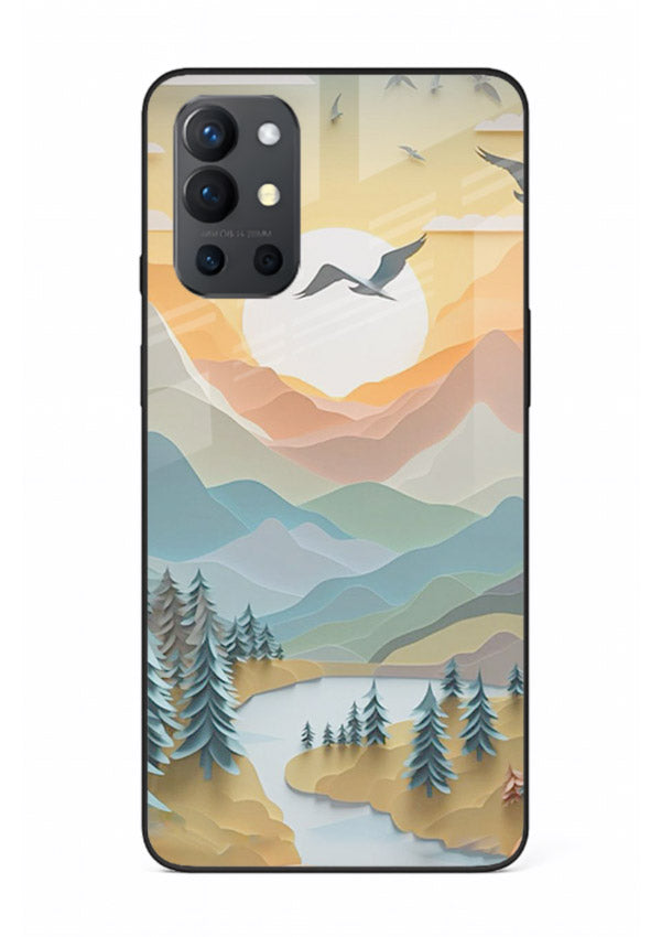 Sunrise Mountain Flight sunrise mountain artwork OnePlus 9R glass back cover