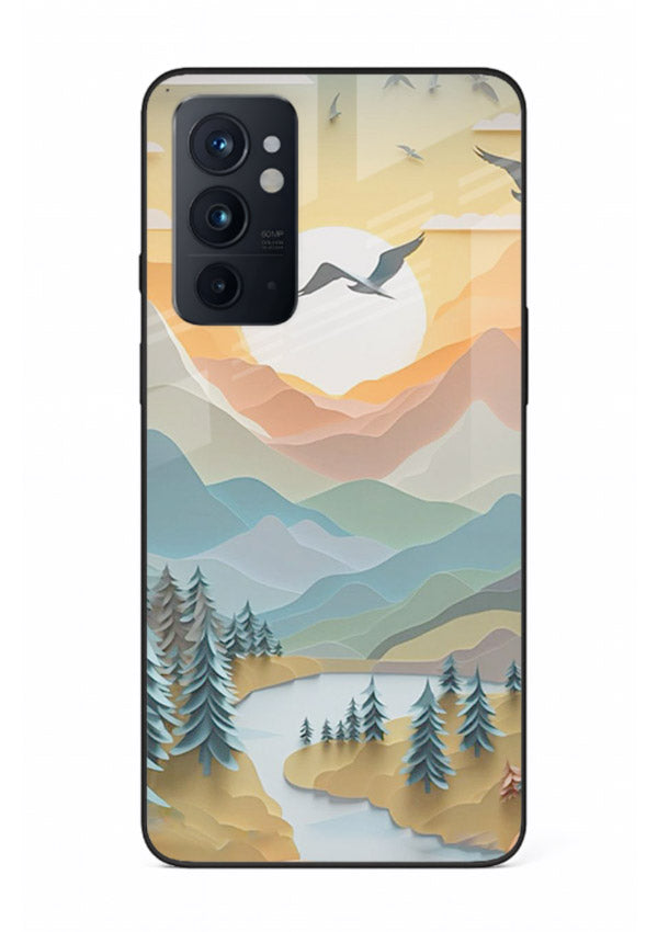 Sunrise Mountain Flight sunrise mountain artwork OnePlus 9RT glass back cover