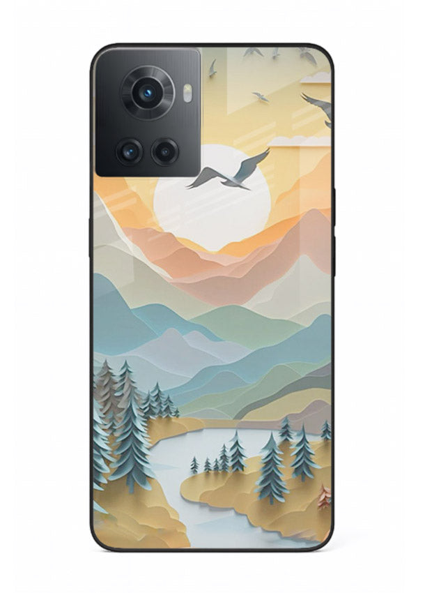 Sunrise Mountain Flight sunrise mountain artwork OnePlus 10R glass back cover