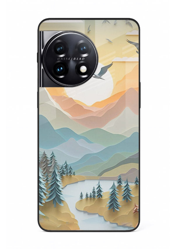 Sunrise Mountain Flight sunrise mountain artwork OnePlus 11 glass back cover