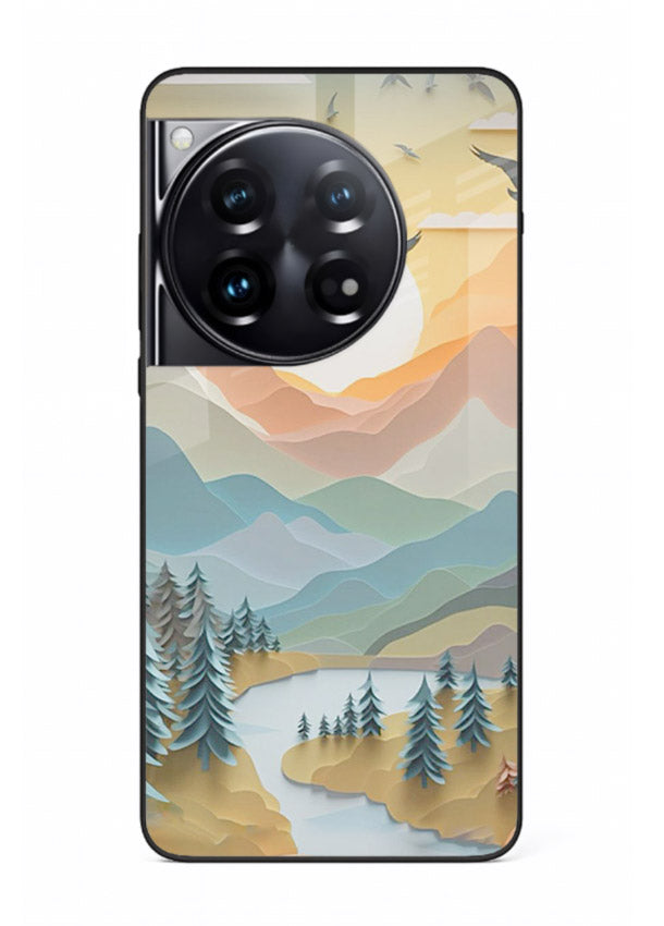 Sunrise Mountain Flight sunrise mountain artwork OnePlus 12 glass back cover
