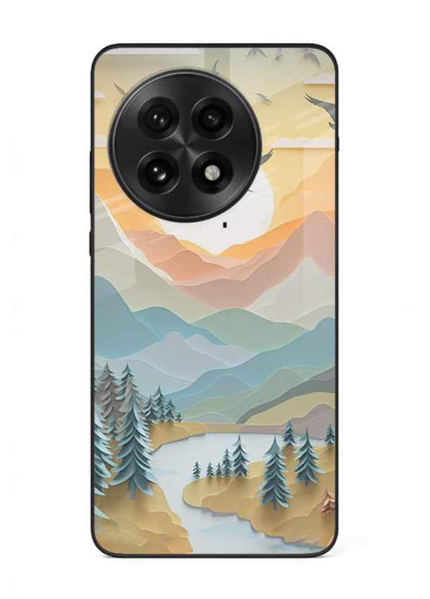 Sunrise Mountain Flight sunrise mountain artwork OnePlus 13R glass back cover