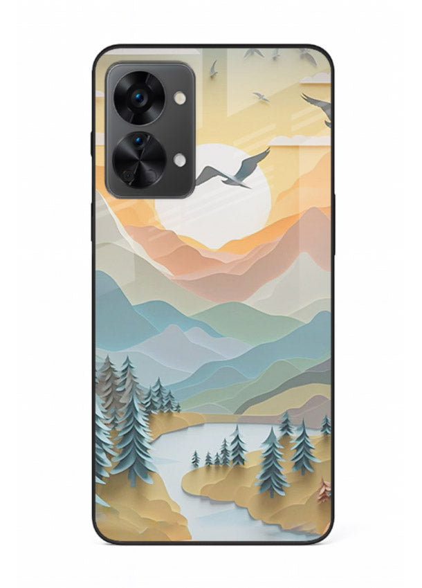 Sunrise Mountain Flight sunrise mountain artwork OnePlus Nord 2T glass back cover