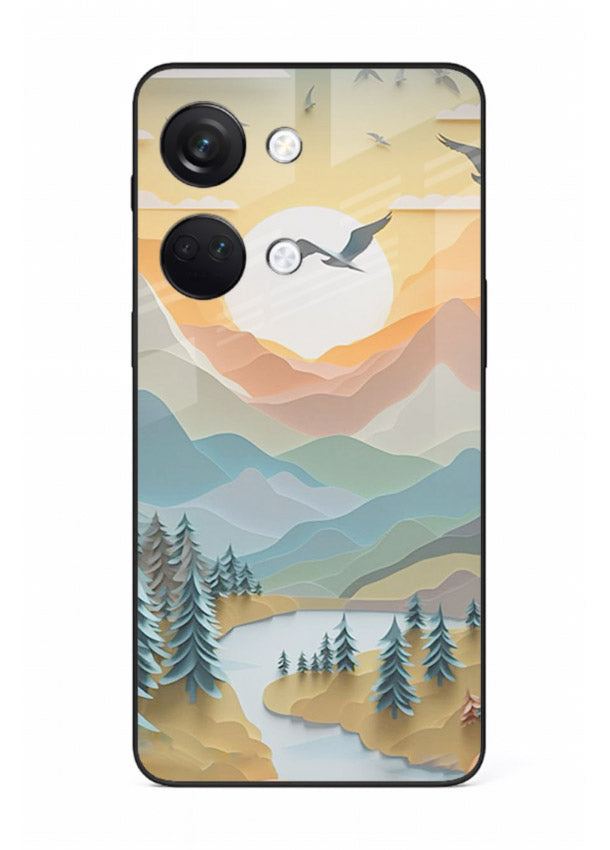 Sunrise Mountain Flight sunrise mountain artwork OnePlus Nord 3 glass back cover