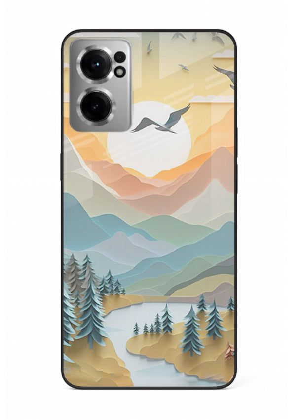 Sunrise Mountain Flight sunrise mountain artwork OnePlus Nord CE2 5G glass back cover