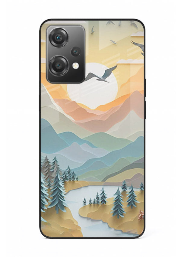 Sunrise Mountain Flight sunrise mountain artwork OnePlus Nord CE2 Lite 5G glass back cover