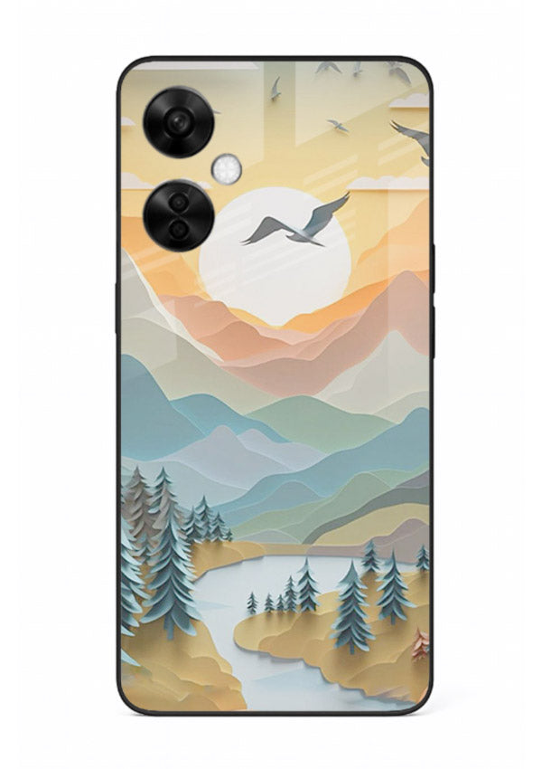Sunrise Mountain Flight sunrise mountain artwork OnePlus Nord CE3 Lite glass back cover