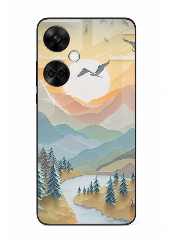 Sunrise Mountain Flight sunrise mountain artwork OnePlus Nord CE3 glass back cover