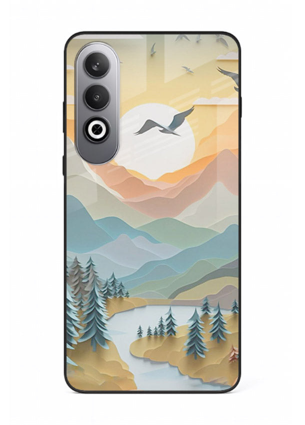 Sunrise Mountain Flight sunrise mountain artwork OnePlus Nord CE4 glass back cover