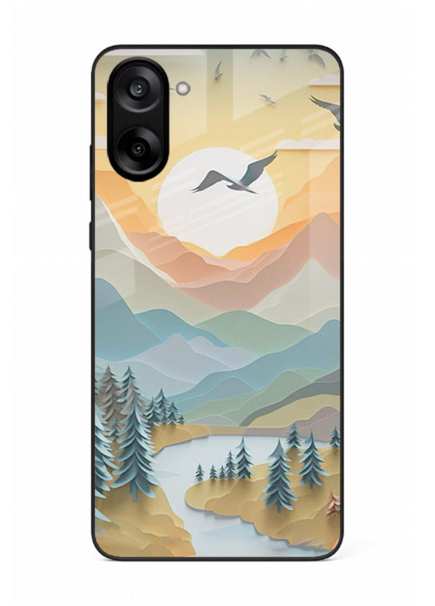 Sunrise Mountain Flight sunrise mountain artwork OnePlus Nord CE5 glass back cover