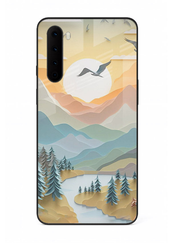 Sunrise Mountain Flight sunrise mountain artwork OnePlus Nord glass back cover