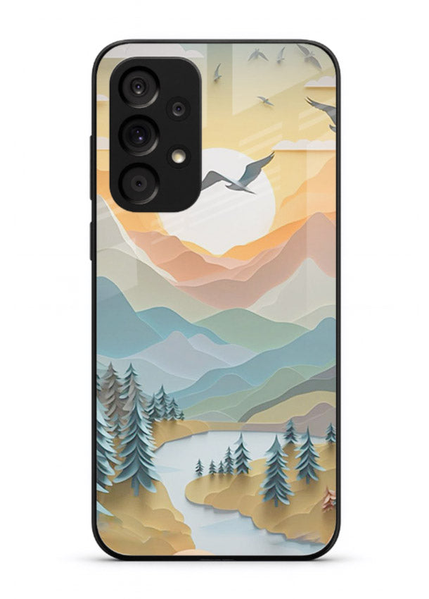 Sunrise Mountain Flight sunrise mountain artwork Samsung A23 5G glass back cover