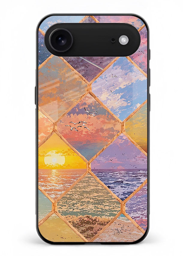 Sunset Tile Mosaic artistic mosaic pattern iphone 18 air glass back cover
