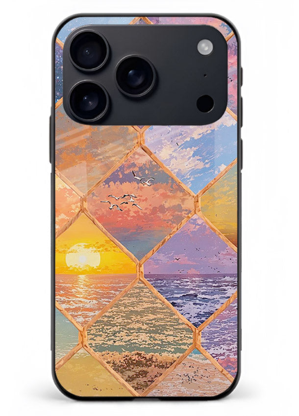 Sunset Tile Mosaic artistic mosaic pattern iphone 18 pro max glass back cover