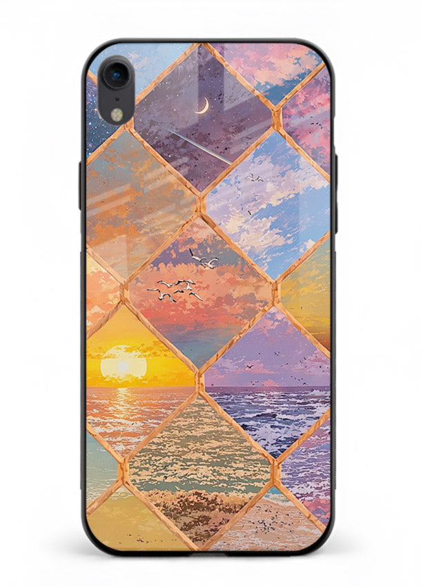 Sunset Tile Mosaic artistic mosaic pattern iphone xr glass back cover