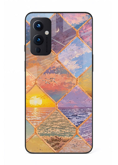 Sunset Tile Mosaic artistic mosaic pattern OnePlus 9 Pro glass back cover