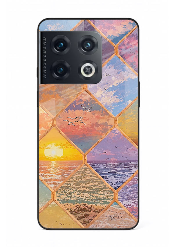 Sunset Tile Mosaic artistic mosaic pattern OnePlus 10 Pro glass back cover