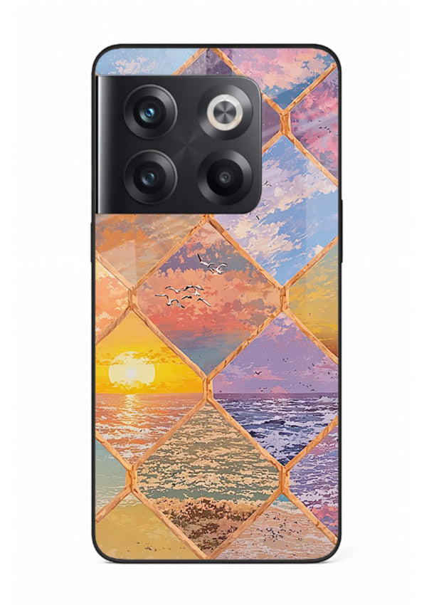 Sunset Tile Mosaic artistic mosaic pattern OnePlus 10T glass back cover