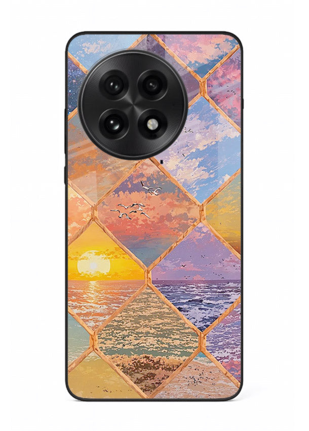 Sunset Tile Mosaic artistic mosaic pattern OnePlus 13 glass back cover
