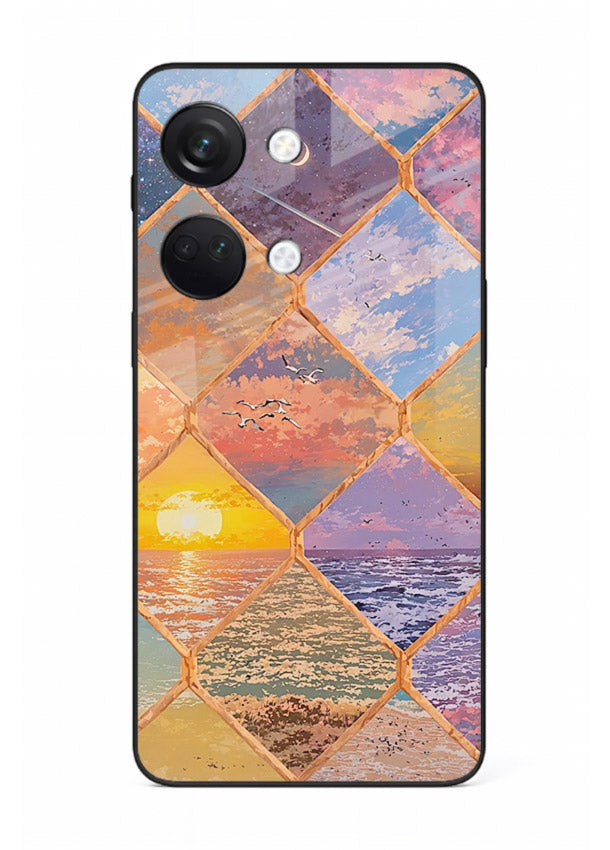 Sunset Tile Mosaic artistic mosaic pattern OnePlus Nord 3 glass back cover