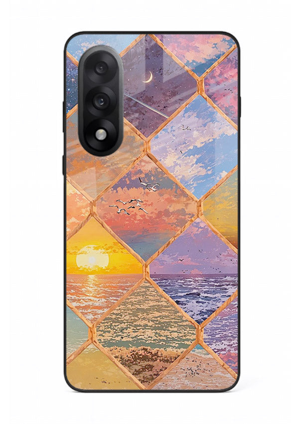 Sunset Tile Mosaic artistic mosaic pattern OnePlus Nord 5 glass back cover