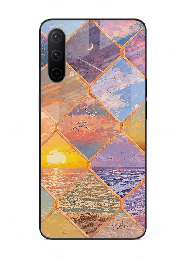 Sunset Tile Mosaic artistic mosaic pattern OnePlus Nord CE 5G glass back cover