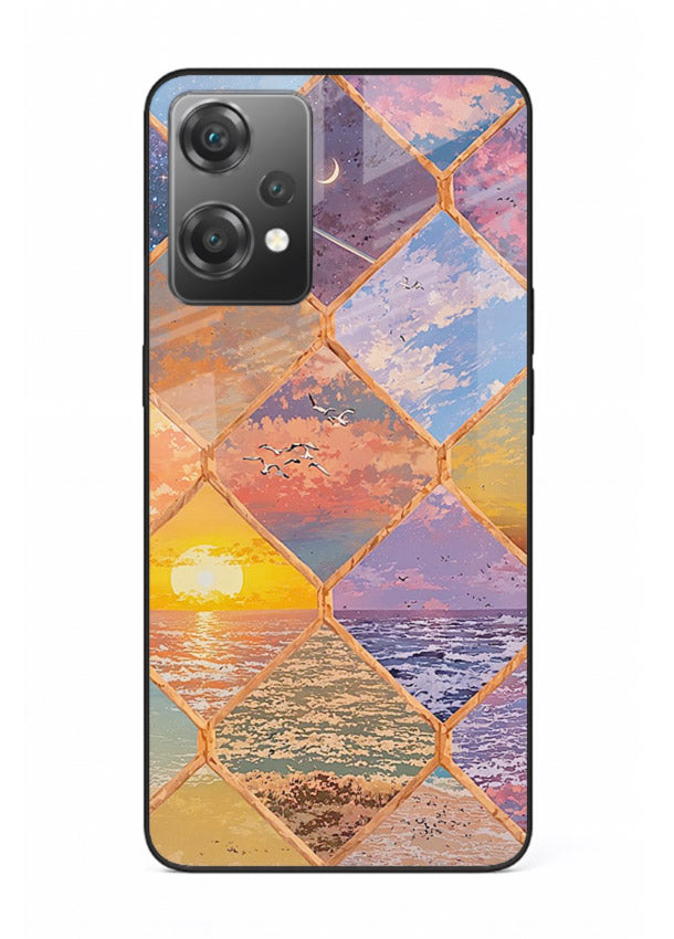 Sunset Tile Mosaic artistic mosaic pattern OnePlus Nord CE2 Lite 5G glass back cover