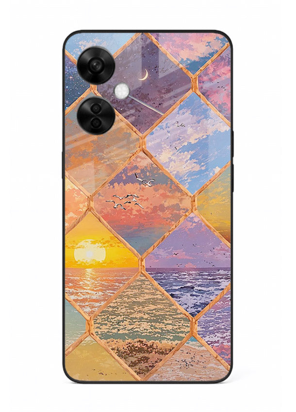 Sunset Tile Mosaic artistic mosaic pattern OnePlus Nord CE3 Lite glass back cover
