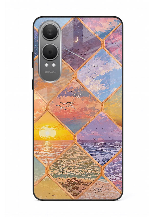 Sunset Tile Mosaic artistic mosaic pattern OnePlus Nord CE4 Lite glass back cover
