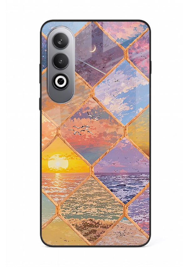 Sunset Tile Mosaic artistic mosaic pattern OnePlus Nord CE4 glass back cover