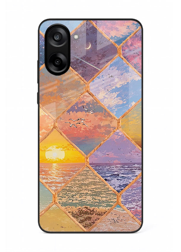 Sunset Tile Mosaic artistic mosaic pattern OnePlus Nord CE5 glass back cover