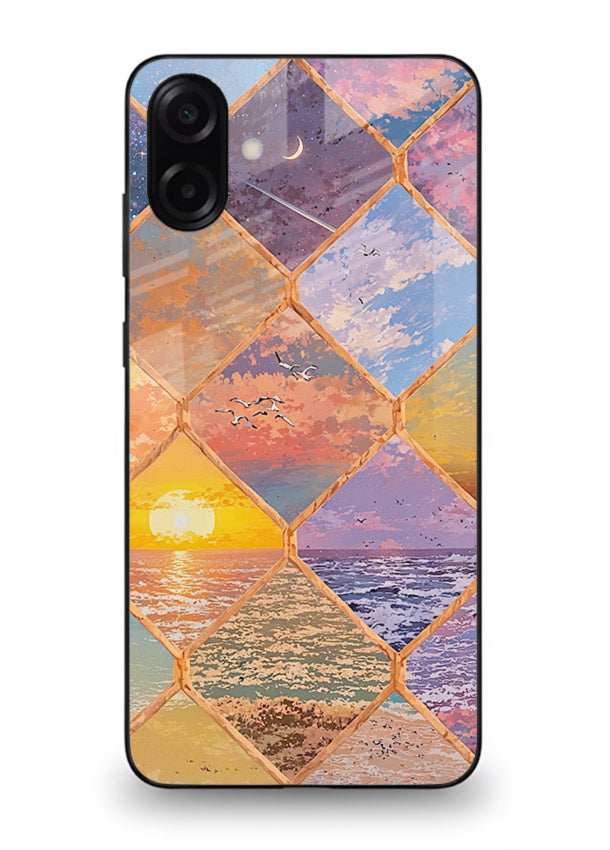 Sunset Tile Mosaic artistic mosaic pattern Samsung M13 5G glass back cover