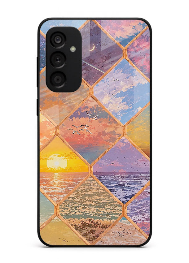 Sunset Tile Mosaic artistic mosaic pattern Samsung A34 5G glass back cover