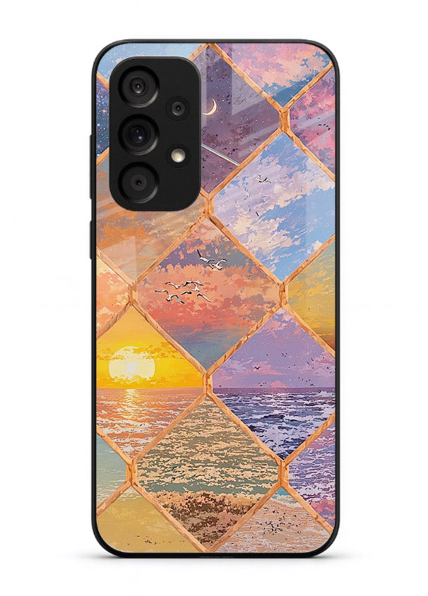 Sunset Tile Mosaic artistic mosaic pattern Samsung A73 5G glass back cover