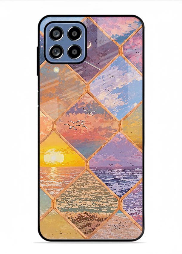 Sunset Tile Mosaic artistic mosaic pattern Samsung A22 4G glass back cover