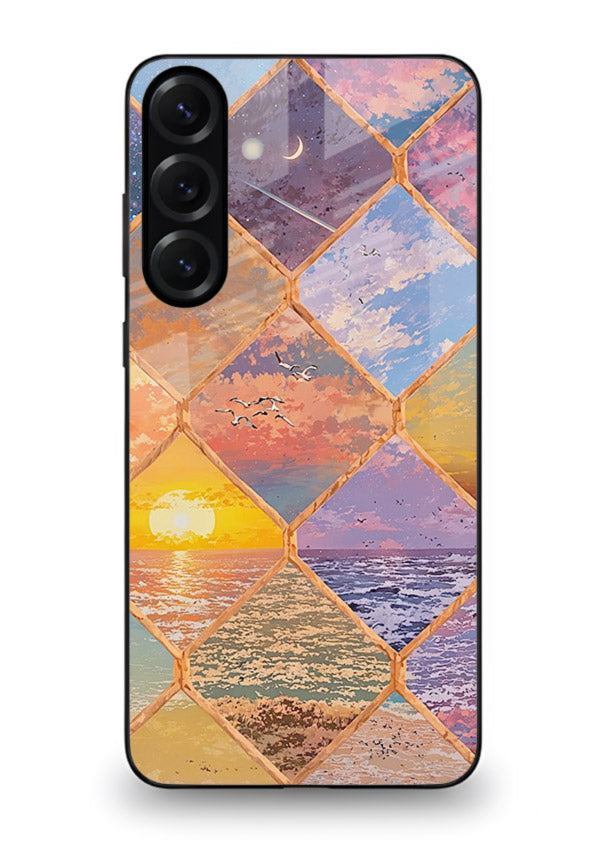 Sunset Tile Mosaic artistic mosaic pattern Samsung M54 5G glass back cover