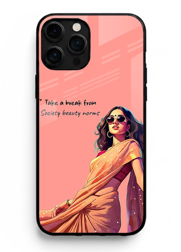 Sunshine Saree Woman aesthetic Indian artwork iphone 11 pro max glass back cover